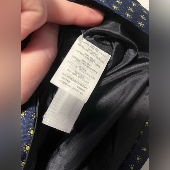 J Crew Collection Navy Sun Print Tie Silk Miniskirt - Picture 6 of 10